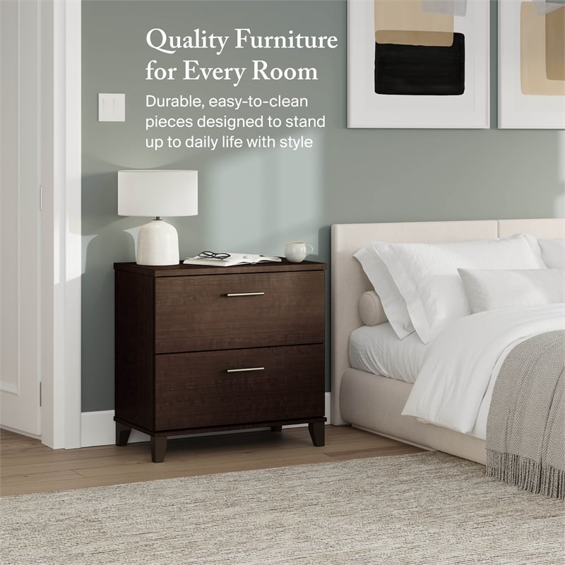 Somerset 2 Drawer Lateral File Cabinet in Mocha Cherry - Engineered Wood
