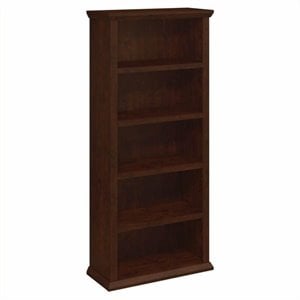 Yorktown 5 Shelf Tall Bookcase in Antique Cherry - Engineered Wood