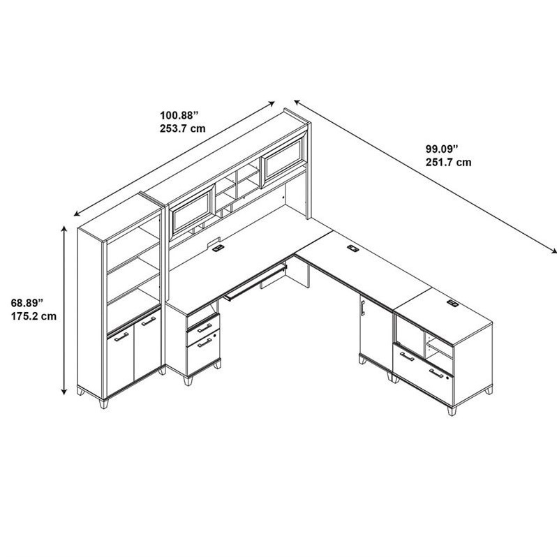 Bush Furniture Achieve L Shaped Desk Office Suite In Sweet Cherry Bush Furniture Achieve L Shaped Desk Office Suite In Sweet Cherry