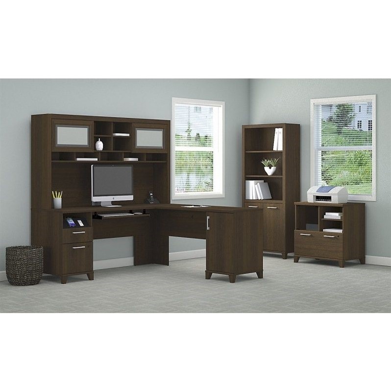 Bush Furniture Achieve L Shaped Desk Office Suite In Sweet Cherry Bush Furniture Achieve L Shaped Desk Office Suite In Sweet Cherry