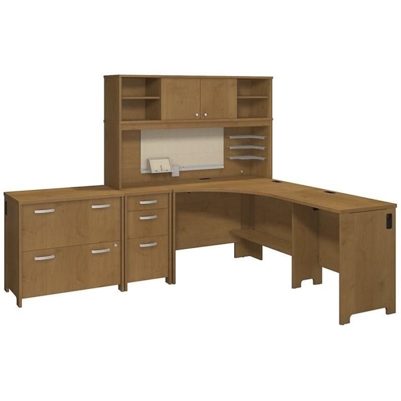 Bush Furniture Envoy Corner Desk With Hutch And Storage In Cherry Bush Furniture Envoy Corner Desk With Hutch And Storage In Cherry
