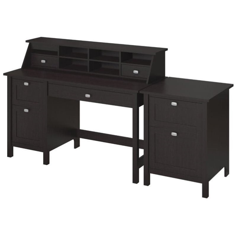 Bush Broadview Computer Desk with 2 Drawer File Cabinet in ...