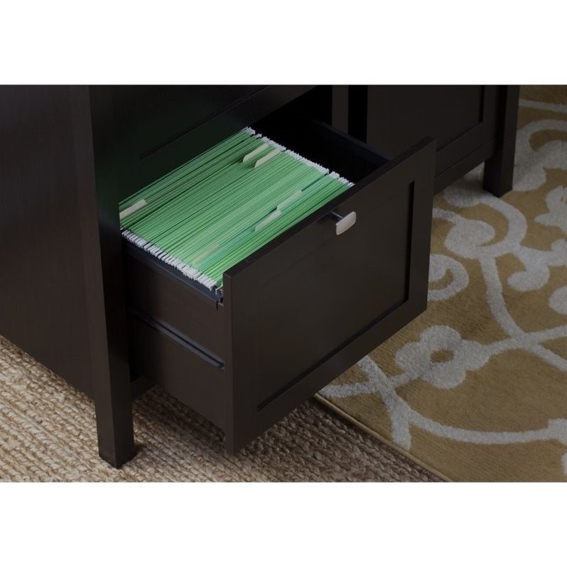 Bush Furniture Broadview Computer Desk with Drawers in Espresso Oak