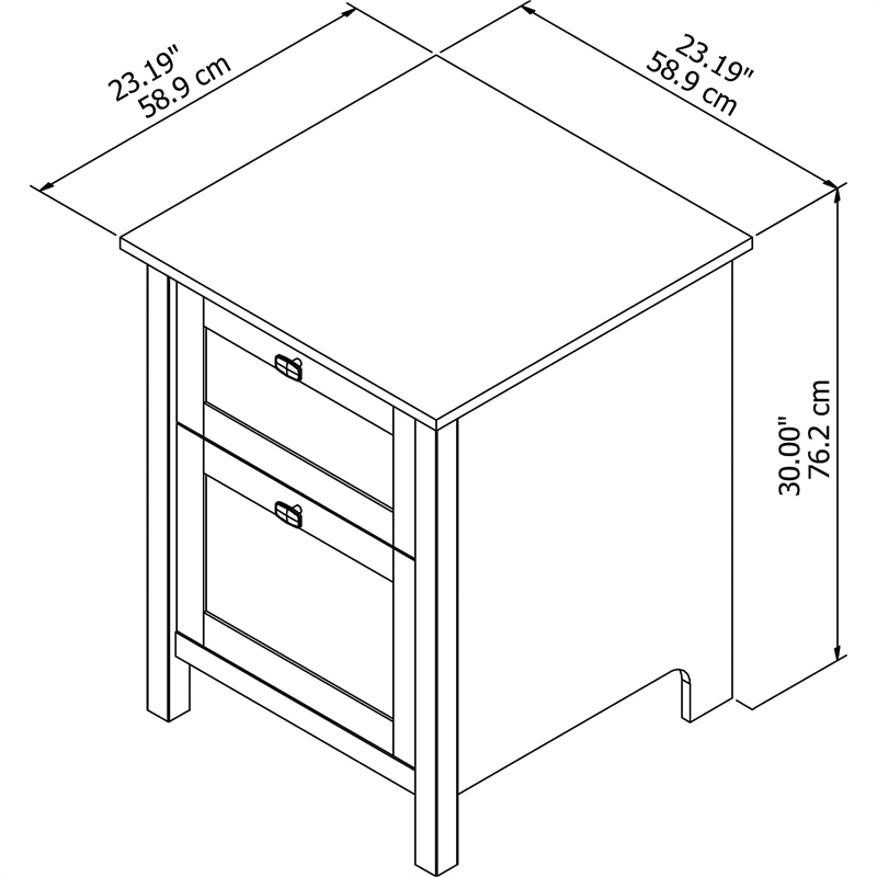 Bush Furniture Broadview 2 Drawer File Cabinet In Espresso Oak