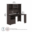 Cabot Corner Desk with Hutch in Heather Gray - Engineered Wood