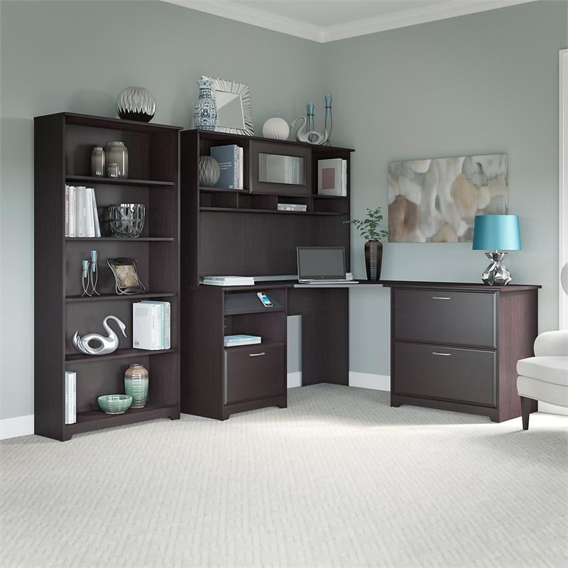 Bush Furniture Cabot Corner Desk Office Suite In Espresso Oak