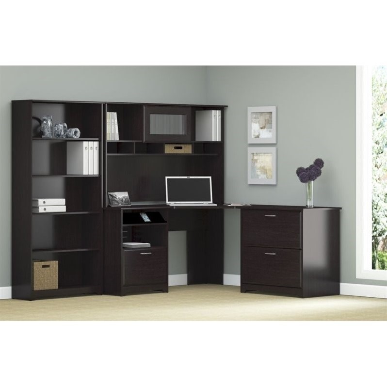 Bush Furniture Cabot Corner Desk Office Suite In Espresso Oak Bush Furniture Cabot Corner Desk Office Suite In Espresso Oak