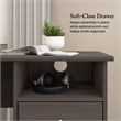 Cabot 60W L Shaped Computer Desk with Storage in Heather Gray - Engineered Wood
