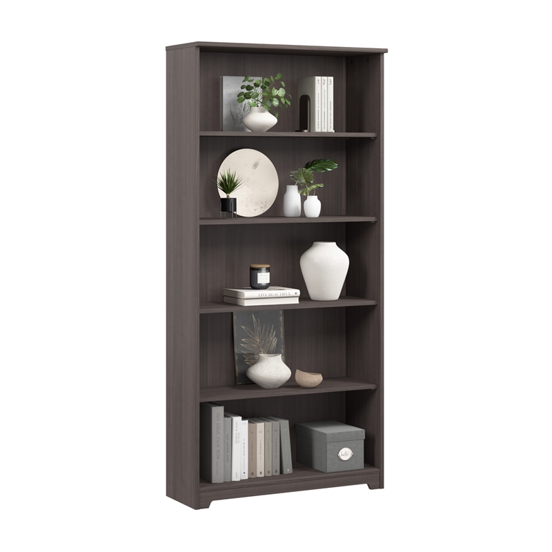 Cabot Tall 5 Shelf Bookcase in Heather Gray - Engineered Wood