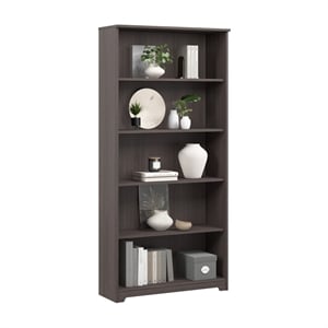 Cabot Tall 5 Shelf Bookcase in Heather Gray - Engineered Wood