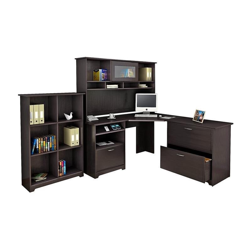 Bush Furniture Cabot Corner Desk Office Suite In Espresso Oak