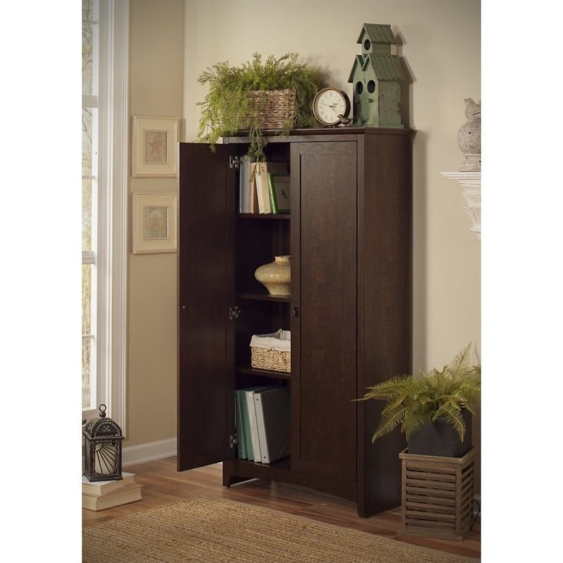 Bush Furniture Buena Vista Corner Desk with Tall Storage in