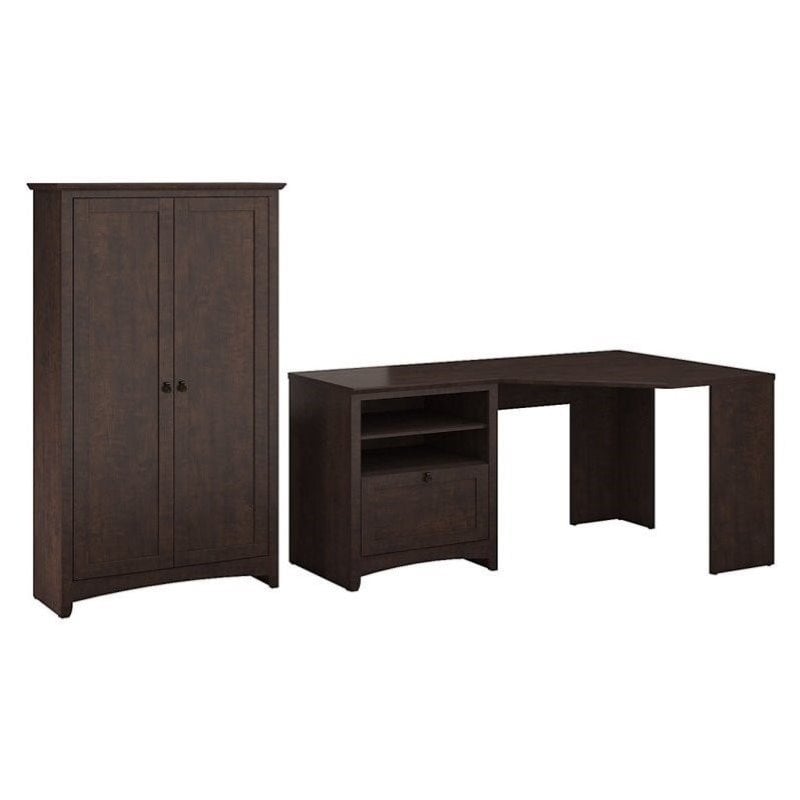 Buena Vista Corner Desk With Tall Storage Cabinet In Madison