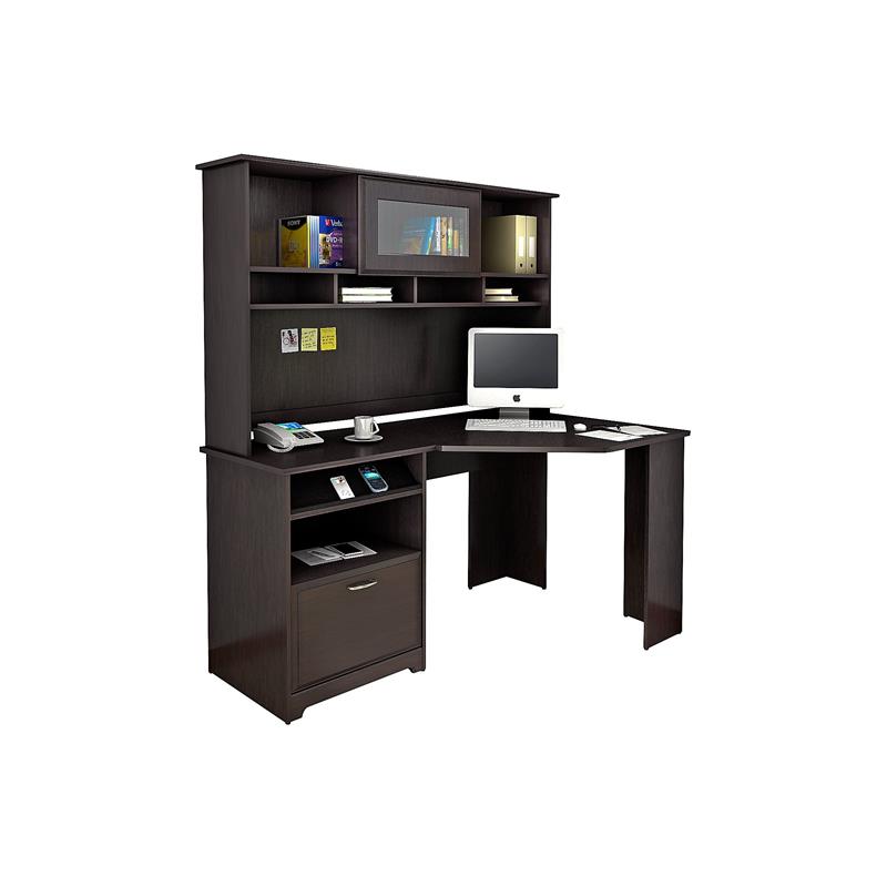 Bush Furniture Cabot Corner Desk With Hutch In Espresso Oak Cab008epo Bush Furniture Cabot Corner Desk With Hutch In Espresso Oak
