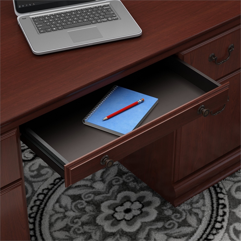 Bush Furniture Birmingham 60W Executive Desk in Harvest Cherry