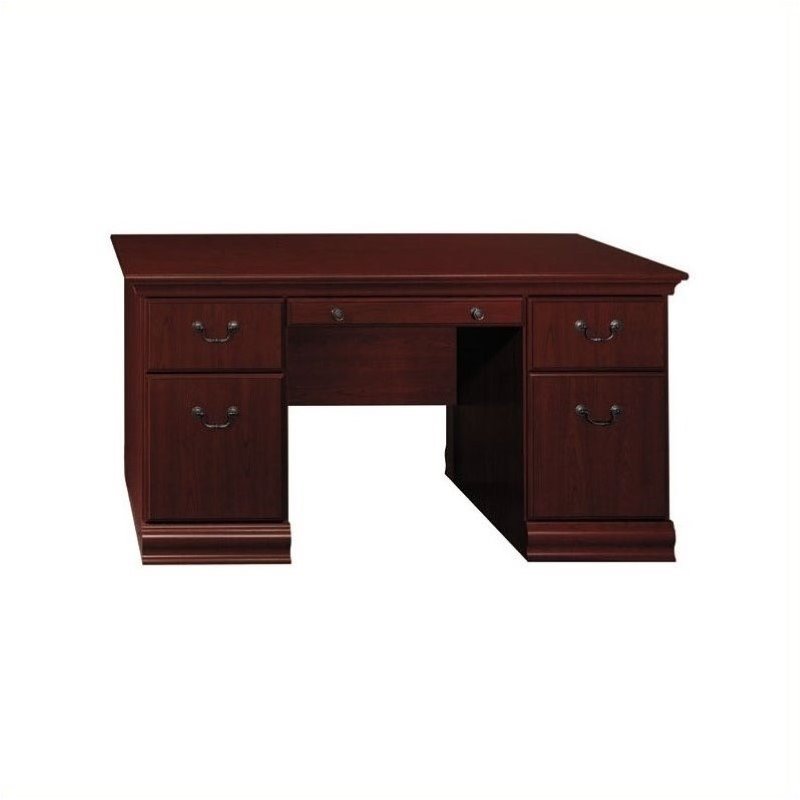 Bush Furniture Birmingham 60w Executive Desk In Harvest Cherry Bush Furniture Birmingham 60w Executive Desk In Harvest Cherry