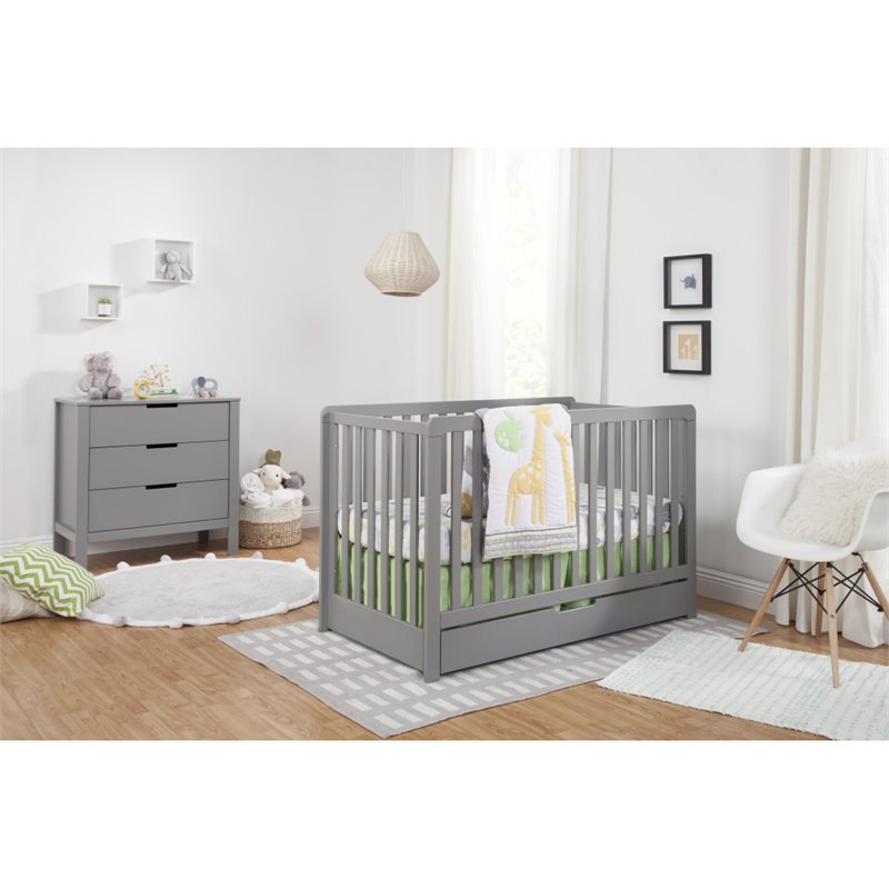 Carter's By DaVinci Colby 4 In 1 Convertible Crib With Trundle Drawer in Gray F11951G