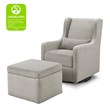 Carter's By DaVinci Adrian Swivel Glider with Storage Ottoman in Gray Linen