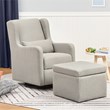 Carter's By DaVinci Adrian Swivel Glider with Storage Ottoman in Gray Linen