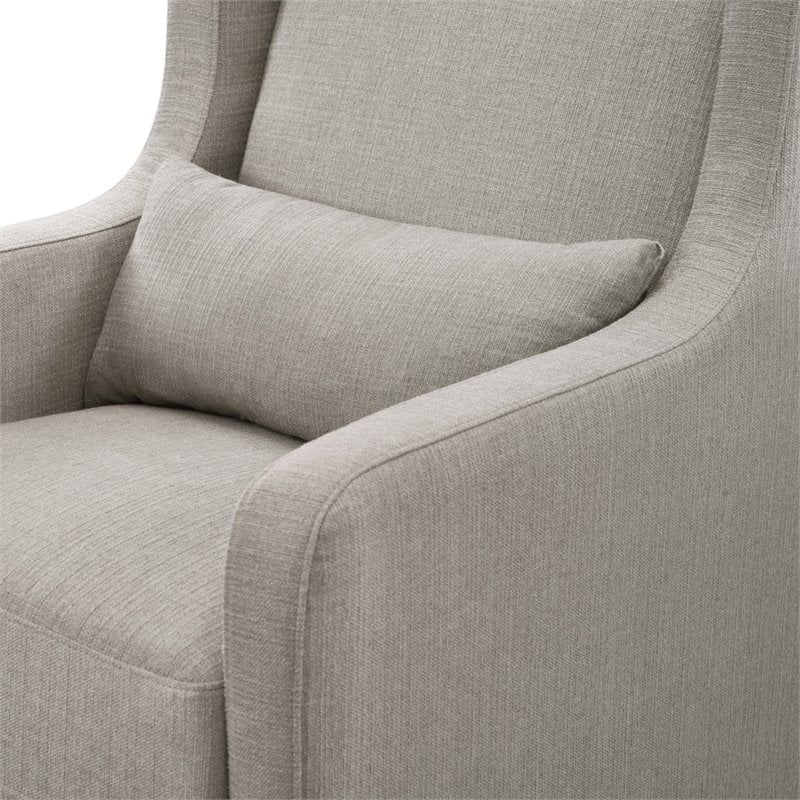 Carter's By DaVinci Adrian Swivel Glider with Storage Ottoman in Gray Linen