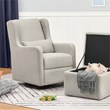 Carter's By DaVinci Adrian Swivel Glider with Storage Ottoman in Gray Linen