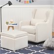 Carter's By DaVinci Adrian Swivel Glider with Storage Ottoman in Cream Linen