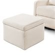 Carter's By DaVinci Adrian Swivel Glider with Storage Ottoman in Cream Linen
