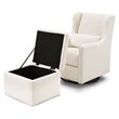 Carter's By DaVinci Adrian Swivel Glider with Storage Ottoman in Cream Linen