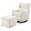 Carter's By DaVinci Adrian Swivel Glider with Storage Ottoman in Cream Linen