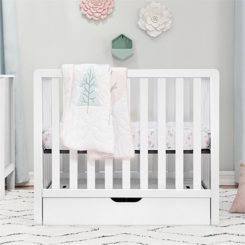 Carter's Colby 4-in-1 Convertible Mini Crib with Trundle in White