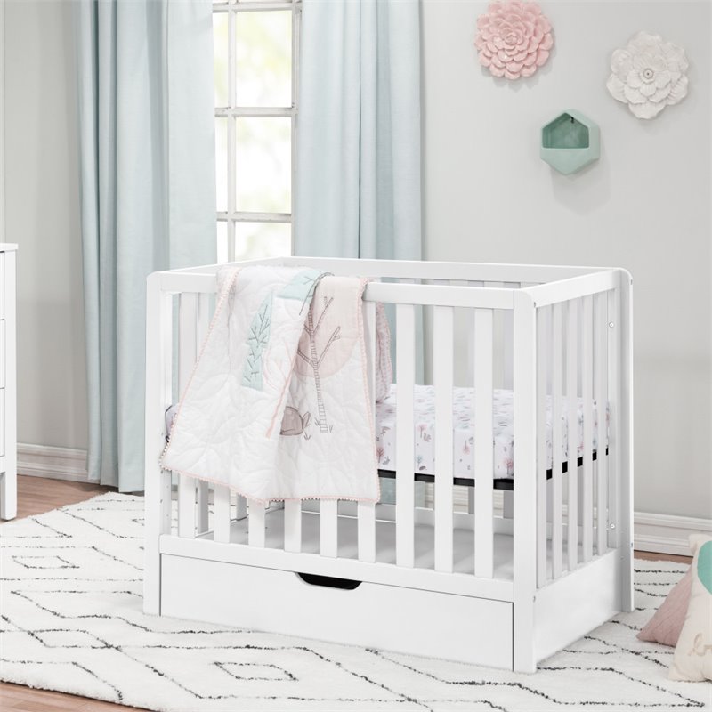 Carter's Colby 4-in-1 Convertible Mini Crib with Trundle in White