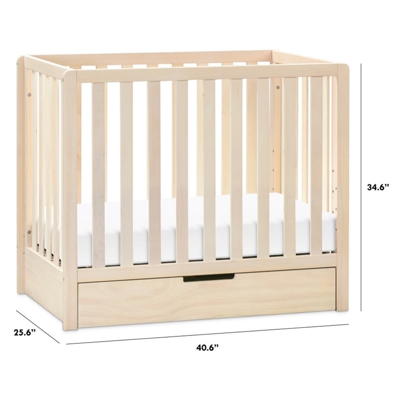 Carter's Colby 4-in-1 Convertible Mini Crib with Trundle in Washed Natural