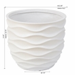 LuxenHome 11.6-Inch H White MgO Waves Design Round Planter