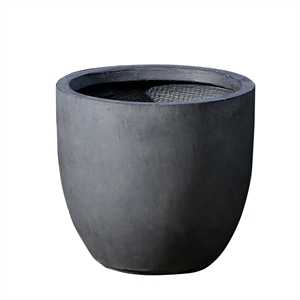 luxenhome gray mgo round 12.2in. h outdoor planter