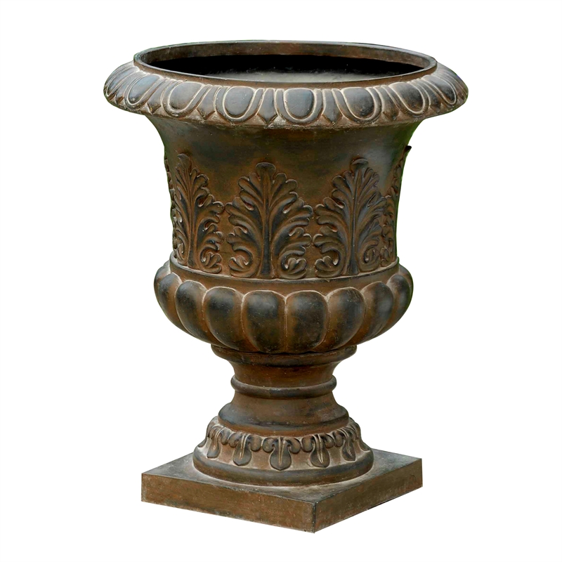 LuxenHome Weather Burnt Orange Magnesia Urn Planter - WH040