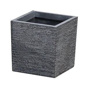 luxenhome 10in. h gray mgo textured square planter