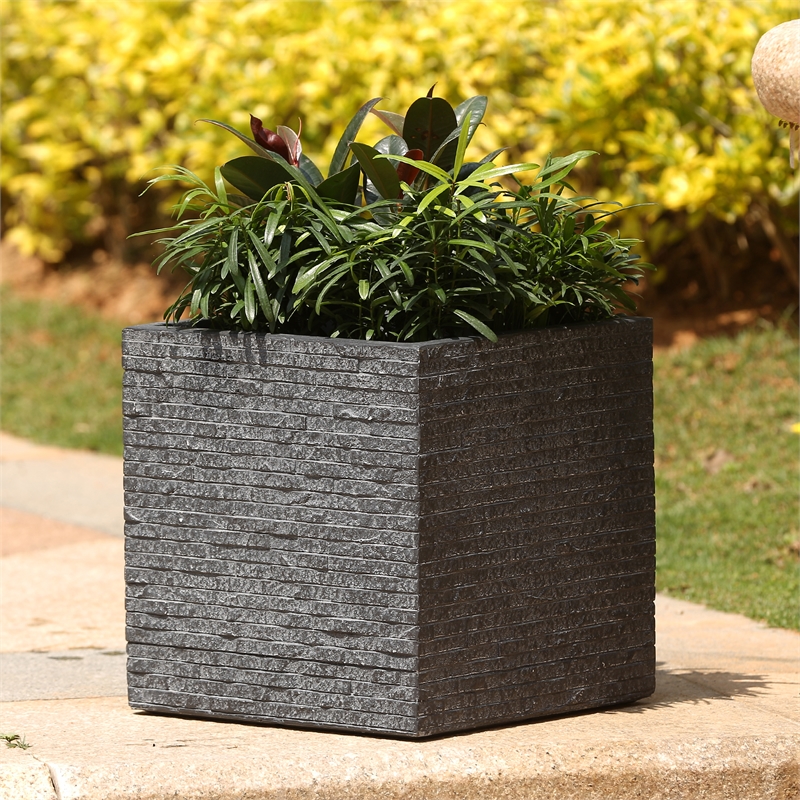 Luxen Home Stone Finish Square Planter (Medium) eBay