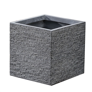luxenhome 15in. h gray mgo textured square planter