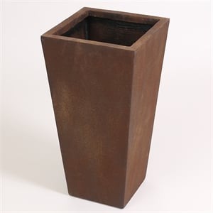 luxenhome rustic brown mgo 24.2in. h tall tapered planter