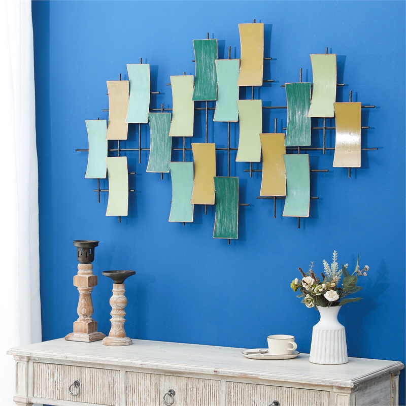 Luxen Home MultiColor Metal Abstract Wall Decor WHA233