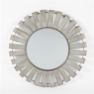 luxenhome 22.5-in rustic metal industrial windmill wall mirror