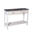 LuxenHome Distressed White Wood and Metal Console and Entryway Table