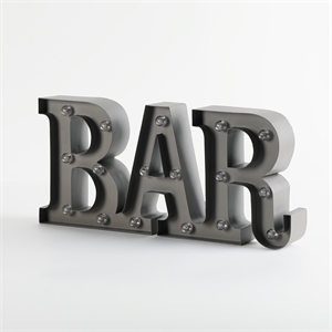 luxenhome gray metal illuminated bar led marquee sign