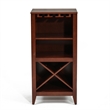 LuxenHome Walnut Finish Wine MDF Wood Storage Cabinet