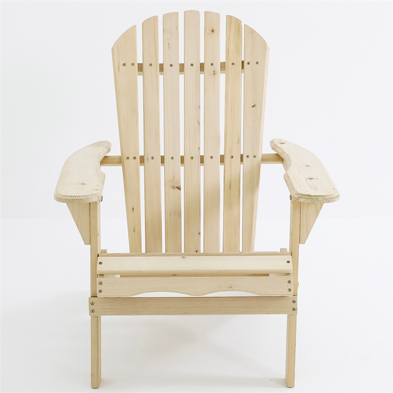 Luxen Home Unfinished Wood Adirondack Chair Whof412