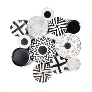 LuxenHome Black and White Abstract Metal Wall Sculpture