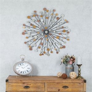 LuxenHome 28in. Diameter Starburst Abstract Wall Art