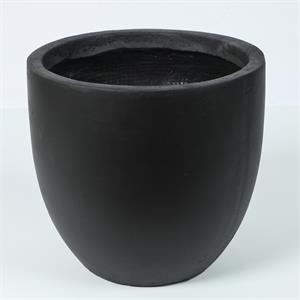 luxenhome black mgo round 9.2in. h planter