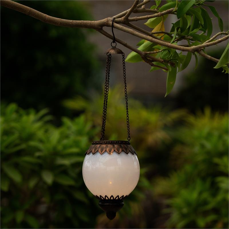 Luxen Home 5 1 Diameter Solar Hanging Accent Globe Light In Bronze
