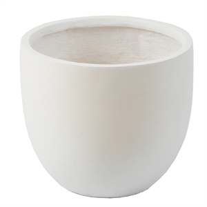 luxenhome white mgo round 12.2in. h outdoor planter